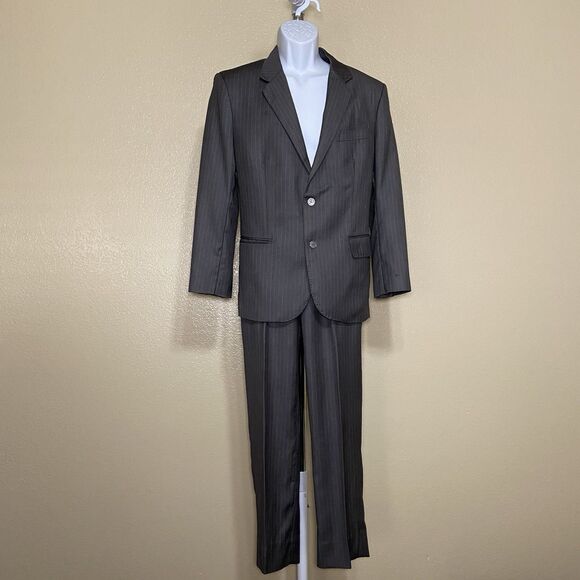 Men's Macway’s Executive Chest 38,Charcoal Gray Pinstripe Pure Wool Pant Suit - Picture 5 of 16